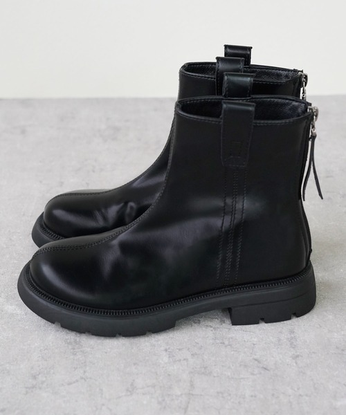 IAMUSE（アイアミューズ）の「バックジップショートブーツ S0785【IAMUSE】（ブーツ・レディース・ブラック・24cm/23cm/23.5cm/24.5cm）」の3枚目の写真