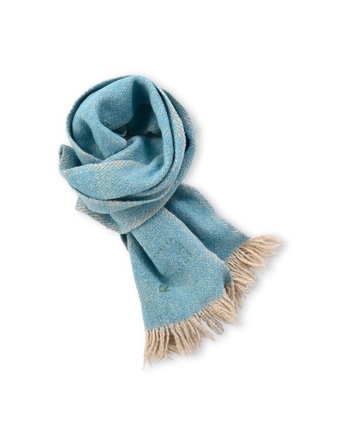 45R(フォーティファイブアール)の「インドメリノウールのマフラー(マフラー・レディース・ブラウン/ネイビー/サックスブルー・FREE)」の3枚目の写真