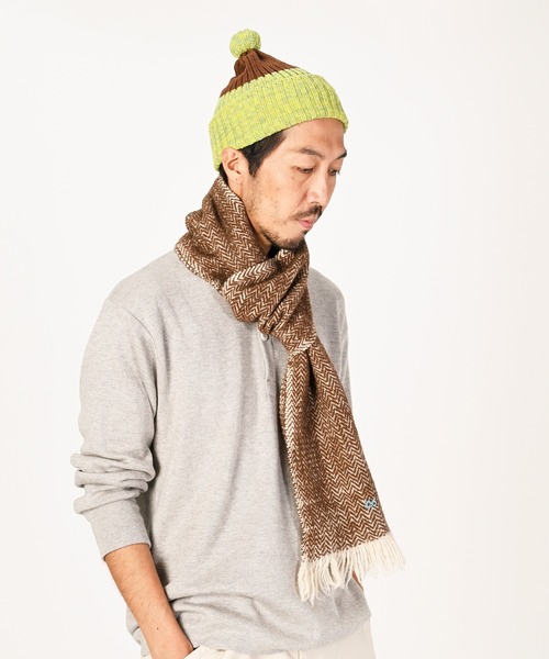 45R(フォーティファイブアール)の「インドメリノウールのマフラー(マフラー・レディース・ブラウン/ネイビー/サックスブルー・FREE)」の4枚目の写真