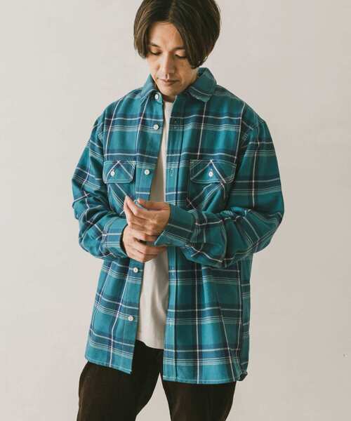 BIG MIKE(ビッグマイク)の「『別注』BIG MIKE×DOORS HEAVY FLANNEL 旧ロゴシャツ(シャツ/ブラウス・メンズ・ブラック系その他/ベージュ系その他/ブルー系その他・MEDIUM/LARGE)」の13枚目の写真