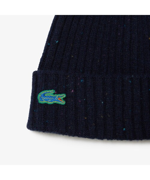 LACOSTE（ラコステ）の「レスポンシブルールマルチカラーネップニットキャップ（ニットキャップ/ビーニー・メンズ・レッド/ダークネイビー・FREE）」の3枚目の写真