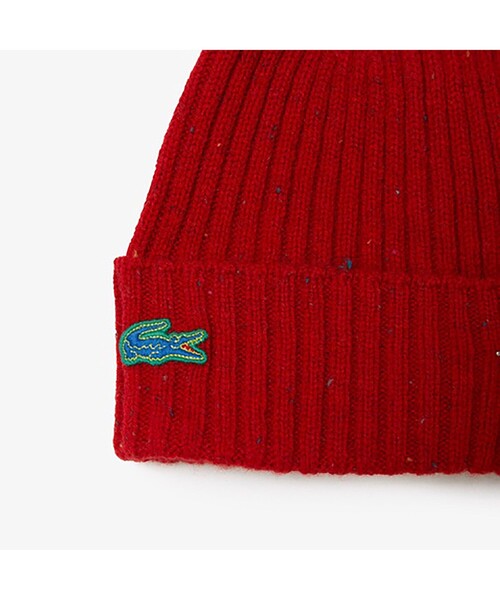 LACOSTE（ラコステ）の「レスポンシブルールマルチカラーネップニットキャップ（ニットキャップ/ビーニー・メンズ・レッド/ダークネイビー・FREE）」の5枚目の写真