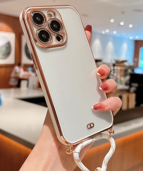 TeddyShop（テディショップ）の「【iPhone14 Pro用】サイドカラークリアネックストラップ付ケース（スマホケース/カバー・レディース・ピンク/パープル/ホワイト/グリーン/ブラック/レッド・ONE SIZE）」の2枚目の写真