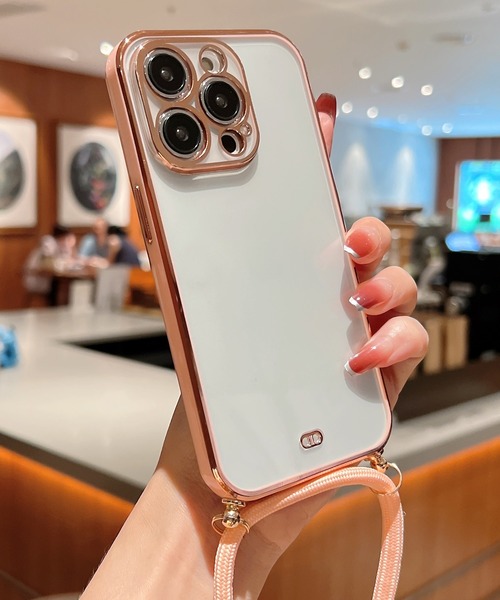 TeddyShop（テディショップ）の「【iPhone14 Pro用】サイドカラークリアネックストラップ付ケース（スマホケース/カバー・レディース・ピンク/パープル/ホワイト/グリーン/ブラック/レッド・ONE SIZE）」の6枚目の写真