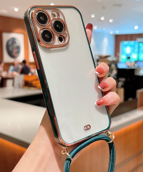 TeddyShop（テディショップ）の「【iPhone14 Pro用】サイドカラークリアネックストラップ付ケース（スマホケース/カバー・レディース・ピンク/パープル/ホワイト/グリーン/ブラック/レッド・ONE SIZE）」の4枚目の写真