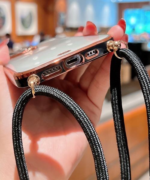 TeddyShop（テディショップ）の「【iPhone14 Pro用】サイドカラークリアネックストラップ付ケース（スマホケース/カバー・レディース・ピンク/パープル/ホワイト/グリーン/ブラック/レッド・ONE SIZE）」の16枚目の写真