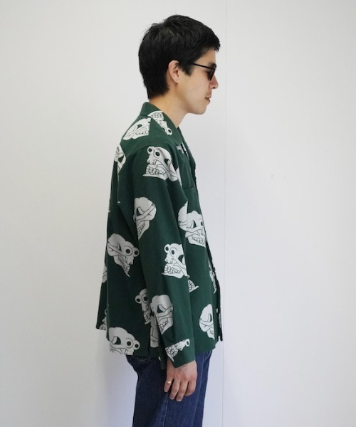 Black Weirdos(ブラックウィドウ)の「black weirdos Skull-Pattern Flannel Shirt(シャツ/ブラウス・メンズ・グリーン・M)」の5枚目の写真