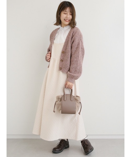 ehka sopo（エヘカソポ）の「ファーコンビ巾着ショルダーバッグ（ショルダーバッグ・レディース・モカ/ベージュ/ブラウン・ﾌﾘ-）」の4枚目の写真