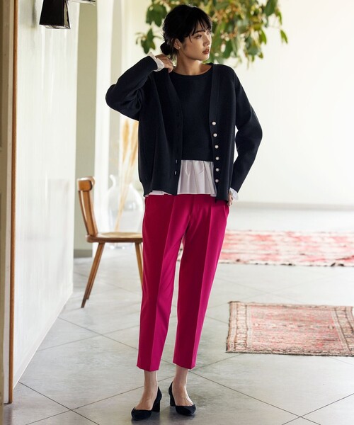 組曲(クミキョク)の「【洗える】GEMINIストレッチテーパード パンツ(その他パンツ・レディース・ピンク系/ネイビー系/黄土色系・2/3/1)」の3枚目の写真