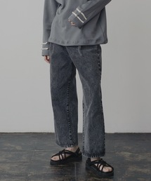 denim two-tuck slacks