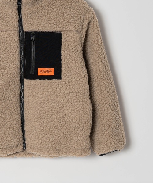 UNIVERSAL OVERALL（ユニバーサルオーバーオール）の「【 UNIVERSAL OVERALL / ユニバーサルオーバーオール 】 キッズ ボア ジャケット KIDS BOA JACKET UO-22AW-05 BOAJK DRE（ブルゾン・キッズ・その他1/アイボリー・140/120/150/130）」の8枚目の写真