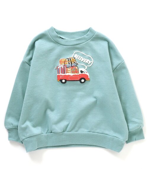 BREEZE（ブリーズ）の「【プチプラ★10色10柄】クリスマストレーナー（スウェット・キッズ・グリーン/イエロー/レインボー/ピンク/レッド/キナリ/ブラウン/サックスブルー/ネイビー/チャコール・100/110/120/130/80/90/140）」の7枚目の写真