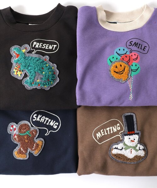 BREEZE（ブリーズ）の「【プチプラ★10色10柄】クリスマストレーナー（スウェット・キッズ・グリーン/イエロー/レインボー/ピンク/レッド/キナリ/ブラウン/サックスブルー/ネイビー/チャコール・100/110/120/130/80/90/140）」の20枚目の写真