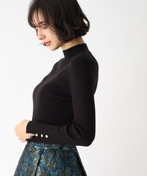 index | ハイネックパターンデザインリブニット(ニット/セーター)