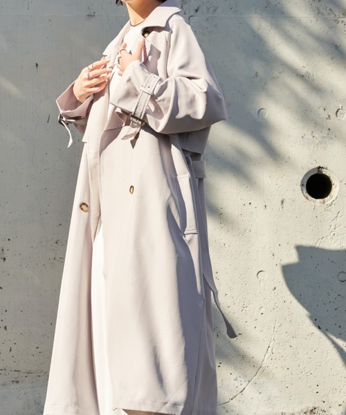 Aunt Marie's（アントマリーズ）の「ベーシックトレンチコート（トレンチコート・レディース・ライトパープル/ベージュ・FREE）」の17枚目の写真