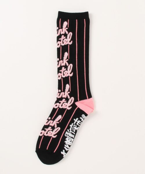 RNA（アールエヌエー）の「E4893 PINK MOTEL ストライプソックス（ソックス/靴下・レディース・ピンク/ホワイト/ブラック・FREE）」の3枚目の写真