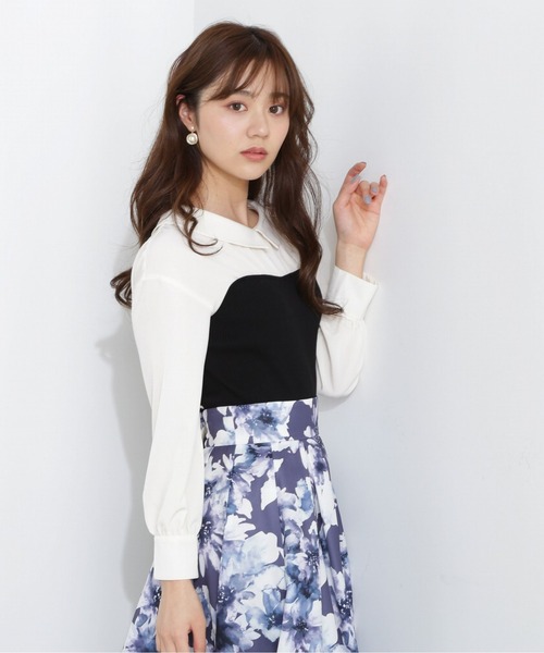 PROPORTION BODY DRESSING(プロポーションボディドレッシング)の「ベアドッキングブラウス / 1213110102(シャツ/ブラウス・レディース・ホワイト系その他/ブルー/ブラック・FREE)」の2枚目の写真