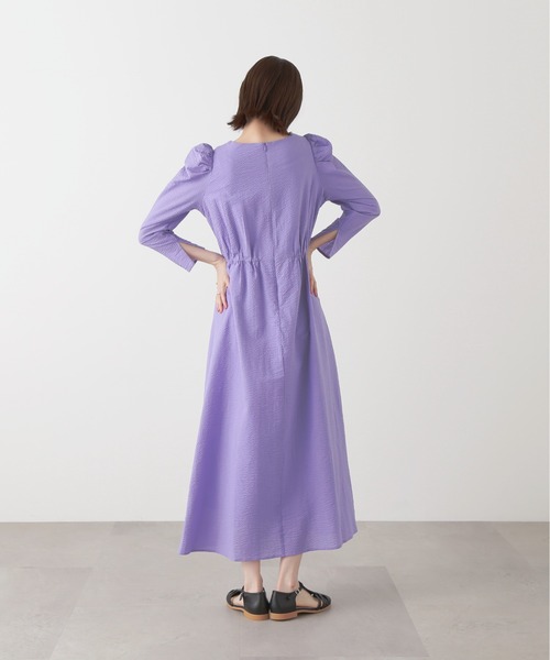 N.（N. Natural Beauty Basic）（エヌエヌナチュラルビューティーベーシック）の「【S Size Line】◆フロントシャーリングＡラインワンピース（ワンピース・レディース・ブラック/パープル・MEDIUM/SMALL）」の9枚目の写真