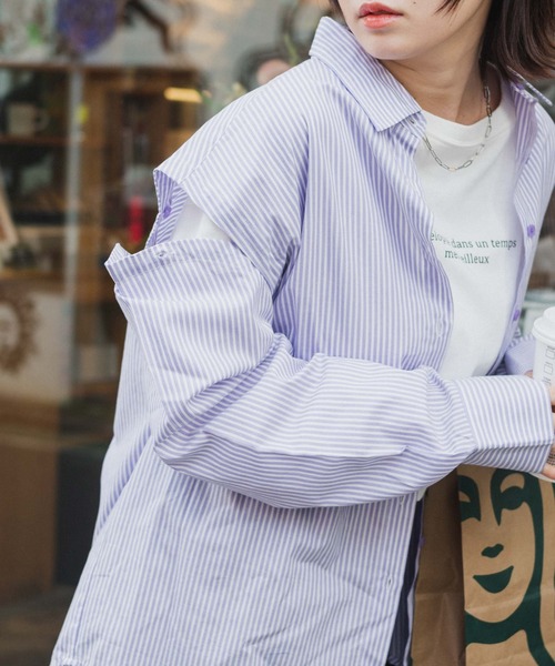 WEGO(ウィゴー)の「WEGO/マルチWAYカラーシャツ(シャツ/ブラウス・レディース・ブルー系その他4/その他2/ホワイト/その他1/パープル系その他4/イエロー系その他5・FREE)」の21枚目の写真