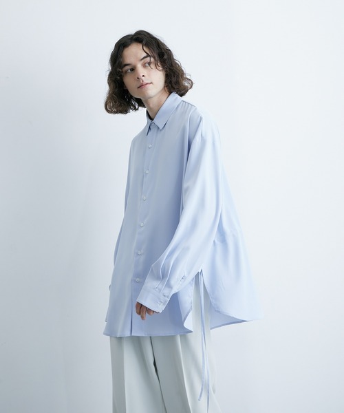 JUNRED（ジュンレッド）の「【 UNISEX 】スリットコードオーバーシャツ（シャツ/ブラウス・メンズ・ブラック/サックスブルー/ホワイト/ブルー系その他4・S/M/L）」の4枚目の写真