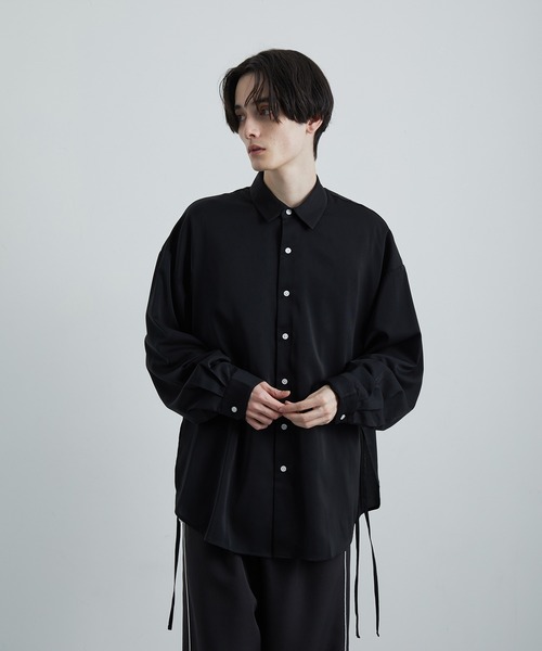 JUNRED（ジュンレッド）の「【 UNISEX 】スリットコードオーバーシャツ（シャツ/ブラウス・メンズ・ブラック/サックスブルー/ホワイト/ブルー系その他4・S/M/L）」の5枚目の写真