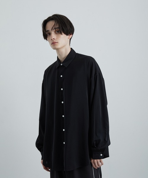 JUNRED（ジュンレッド）の「【 UNISEX 】スリットコードオーバーシャツ（シャツ/ブラウス・メンズ・ブラック/サックスブルー/ホワイト/ブルー系その他4・S/M/L）」の6枚目の写真