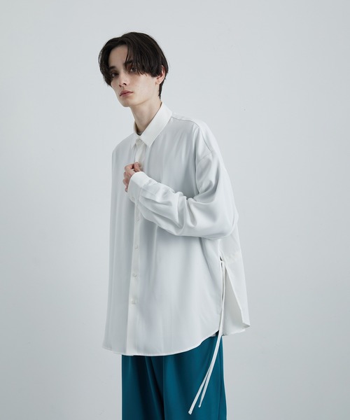JUNRED（ジュンレッド）の「【 UNISEX 】スリットコードオーバーシャツ（シャツ/ブラウス・メンズ・ブラック/サックスブルー/ホワイト/ブルー系その他4・S/M/L）」の7枚目の写真