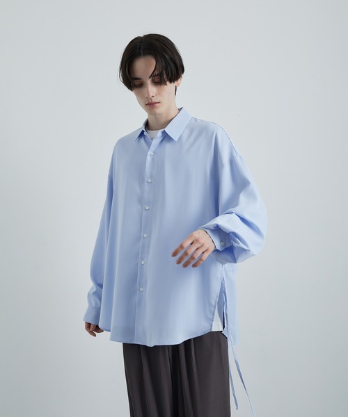 JUNRED（ジュンレッド）の「【 UNISEX 】スリットコードオーバーシャツ（シャツ/ブラウス・メンズ・ブラック/サックスブルー/ホワイト/ブルー系その他4・S/M/L）」の10枚目の写真