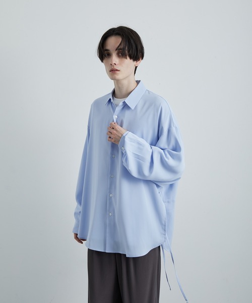 JUNRED（ジュンレッド）の「【 UNISEX 】スリットコードオーバーシャツ（シャツ/ブラウス・メンズ・ブラック/サックスブルー/ホワイト/ブルー系その他4・S/M/L）」の11枚目の写真