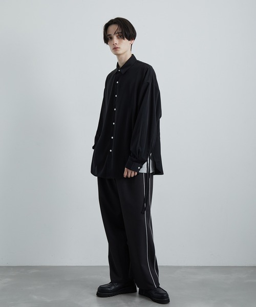JUNRED（ジュンレッド）の「【 UNISEX 】スリットコードオーバーシャツ（シャツ/ブラウス・メンズ・ブラック/サックスブルー/ホワイト/ブルー系その他4・S/M/L）」の13枚目の写真