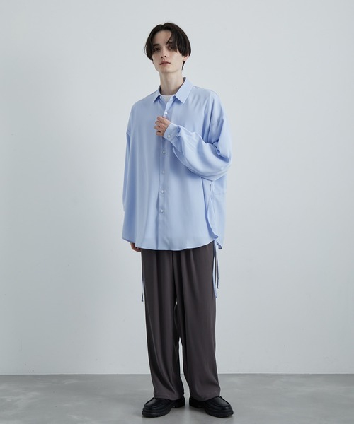 JUNRED（ジュンレッド）の「【 UNISEX 】スリットコードオーバーシャツ（シャツ/ブラウス・メンズ・ブラック/サックスブルー/ホワイト/ブルー系その他4・S/M/L）」の16枚目の写真