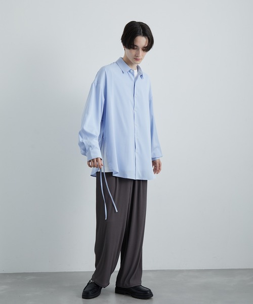 JUNRED（ジュンレッド）の「【 UNISEX 】スリットコードオーバーシャツ（シャツ/ブラウス・メンズ・ブラック/サックスブルー/ホワイト/ブルー系その他4・S/M/L）」の17枚目の写真