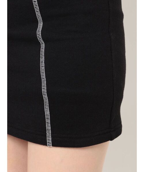 GYDA（ジェイダ）の「ウエストGYDAラインバンテージスカートライクショートパンツ（スカート・レディース・ブラック/オフホワイト・FREE）」の13枚目の写真