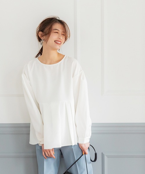 coca(coca)(コカ)の「ウエストタック切り替えブラウス(シャツ/ブラウス・レディース・ホワイト/ライトブルー・M/L)」の15枚目の写真