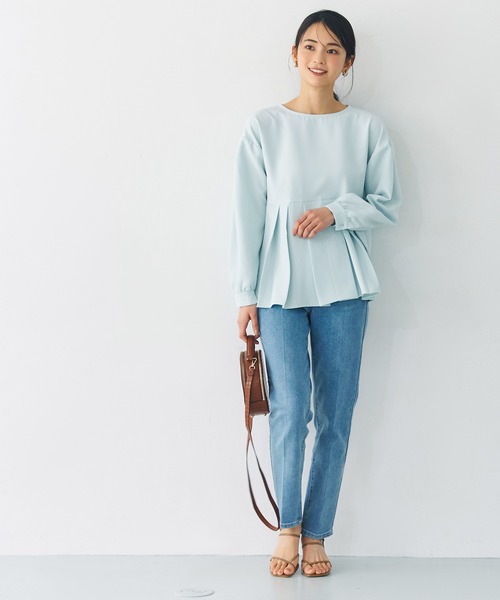 coca(coca)(コカ)の「ウエストタック切り替えブラウス(シャツ/ブラウス・レディース・ホワイト/ライトブルー・M/L)」の17枚目の写真