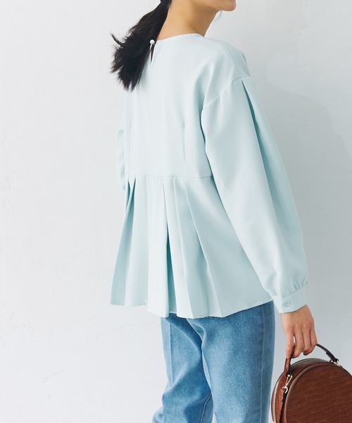 coca(coca)(コカ)の「ウエストタック切り替えブラウス(シャツ/ブラウス・レディース・ホワイト/ライトブルー・M/L)」の12枚目の写真