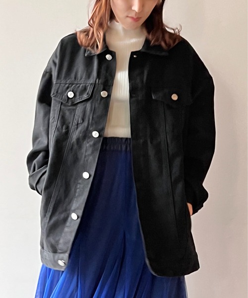 one way（ワンウェイ）の「オーバーサイズデニムジャケット（デニムジャケット・レディース・ブラック/ダークブルー・FREE）」の11枚目の写真
