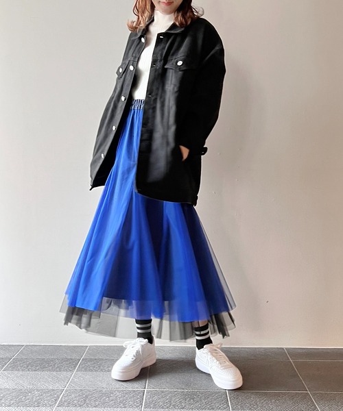 one way（ワンウェイ）の「オーバーサイズデニムジャケット（デニムジャケット・レディース・ブラック/ダークブルー・FREE）」の16枚目の写真