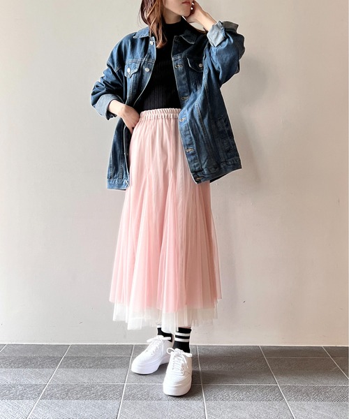 one way（ワンウェイ）の「オーバーサイズデニムジャケット（デニムジャケット・レディース・ブラック/ダークブルー・FREE）」の7枚目の写真