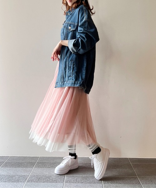 one way（ワンウェイ）の「オーバーサイズデニムジャケット（デニムジャケット・レディース・ブラック/ダークブルー・FREE）」の9枚目の写真