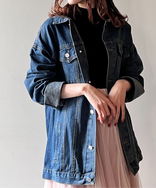 one way（ワンウェイ）の「オーバーサイズデニムジャケット（デニムジャケット・レディース・ブラック/ダークブルー・FREE）」の18枚目の写真