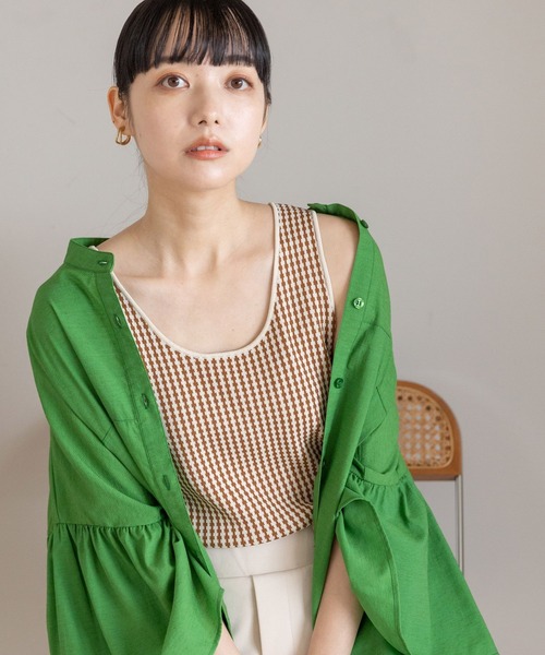 LOWRYS FARM（ローリーズファーム）の「キカガラアソートタンク　190498（Tシャツ/カットソー・レディース・ブラック/ホワイト/ブラウン/グリーン/グリーン系その他・FREE）」の4枚目の写真