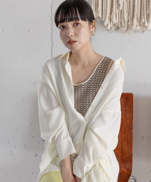 LOWRYS FARM（ローリーズファーム）の「キカガラアソートタンク　190498（Tシャツ/カットソー・レディース・ブラック/ホワイト/ブラウン/グリーン/グリーン系その他・FREE）」の2枚目の写真