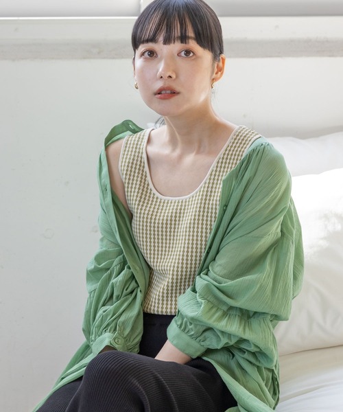 LOWRYS FARM（ローリーズファーム）の「キカガラアソートタンク　190498（Tシャツ/カットソー・レディース・ブラック/ホワイト/ブラウン/グリーン/グリーン系その他・FREE）」の8枚目の写真