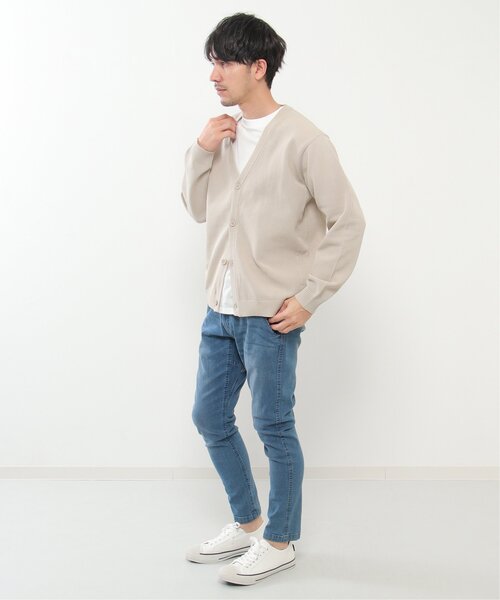 ikka(イッカ)の「【2点セット】ワッフルニットカーデインナーセット(ニット/セーター・メンズ・ベージュ/グリーン/ブルー・S/M/L/XL)」の6枚目の写真