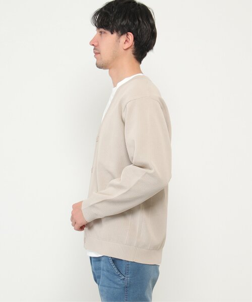 ikka(イッカ)の「【2点セット】ワッフルニットカーデインナーセット(ニット/セーター・メンズ・ベージュ/グリーン/ブルー・S/M/L/XL)」の10枚目の写真