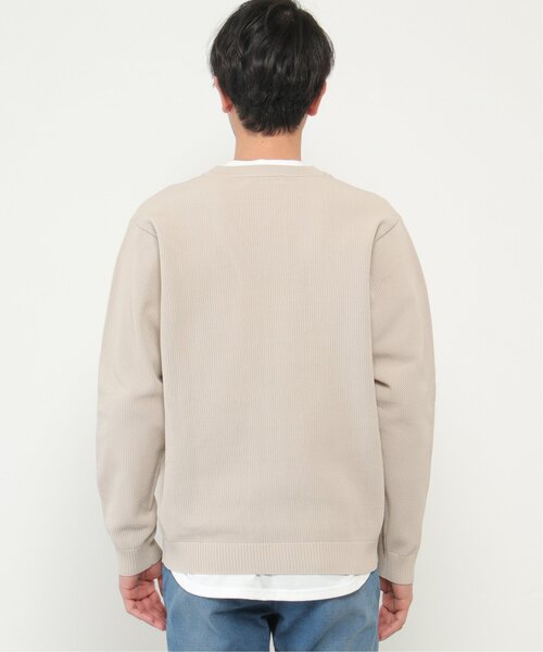 ikka(イッカ)の「【2点セット】ワッフルニットカーデインナーセット(ニット/セーター・メンズ・ベージュ/グリーン/ブルー・S/M/L/XL)」の11枚目の写真