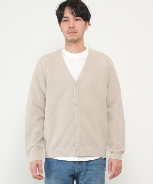 ikka(イッカ)の「【2点セット】ワッフルニットカーデインナーセット(ニット/セーター・メンズ・ベージュ/グリーン/ブルー・S/M/L/XL)」の12枚目の写真