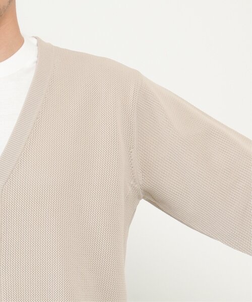 ikka(イッカ)の「【2点セット】ワッフルニットカーデインナーセット(ニット/セーター・メンズ・ベージュ/グリーン/ブルー・S/M/L/XL)」の13枚目の写真