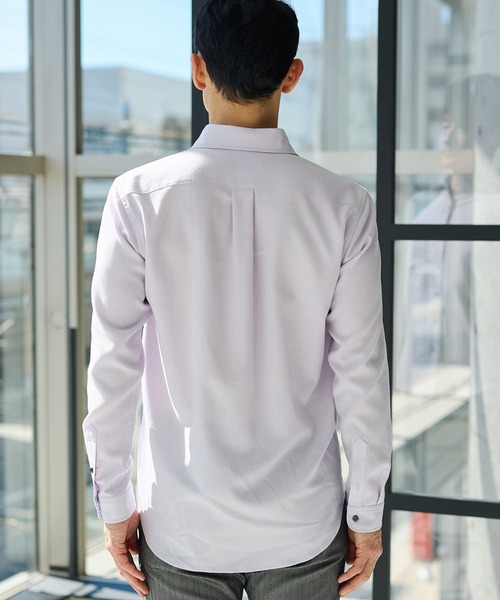 UNION STATION（ユニオンステーション）の「スラブポプリンカッタウェイカラーシャツ（シャツ/ブラウス・メンズ・ベージュ/パープル/グリーン/グレー・M/L/LL）」の7枚目の写真